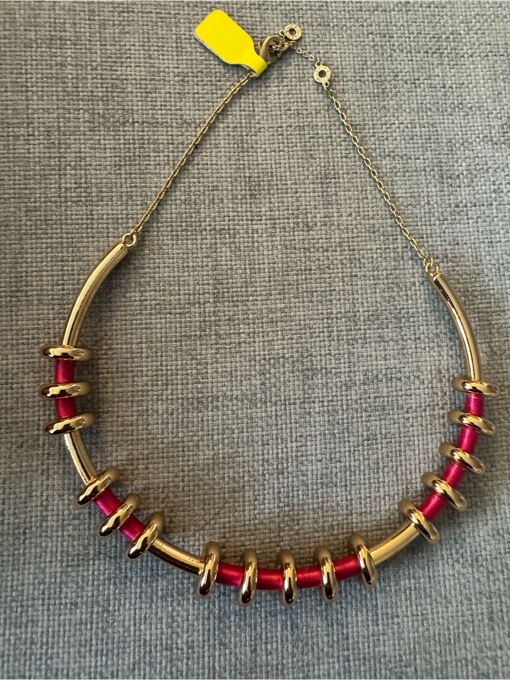 Gold and Hot Pink Statement Necklace